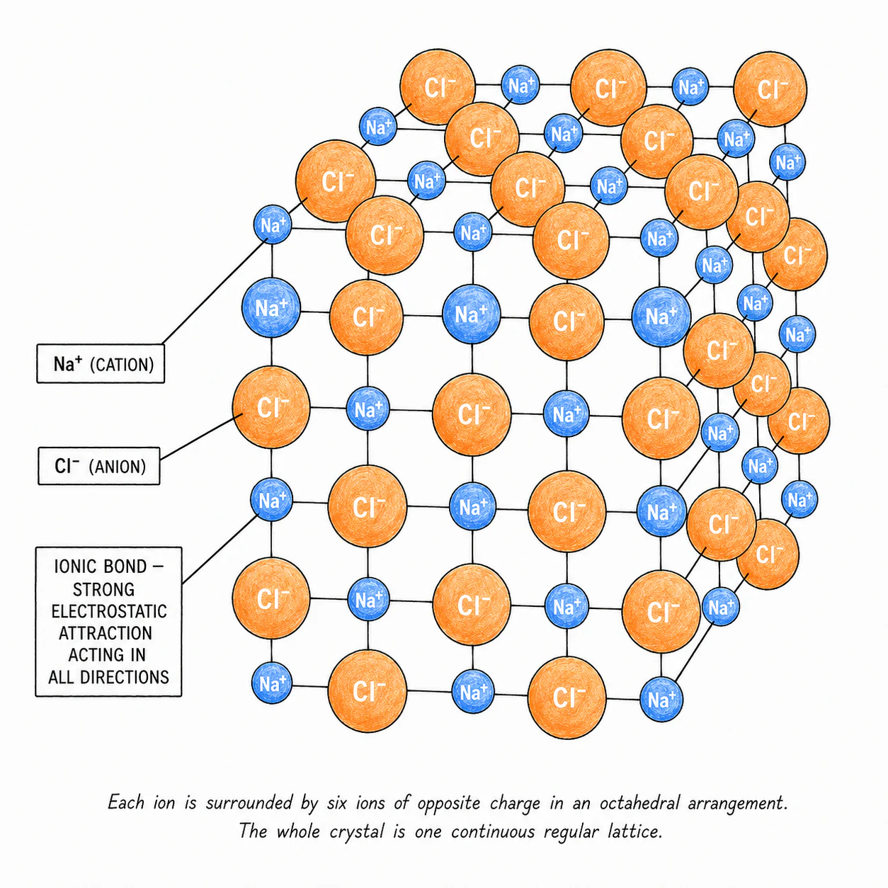Giant ionic lattice of sodium chloride
